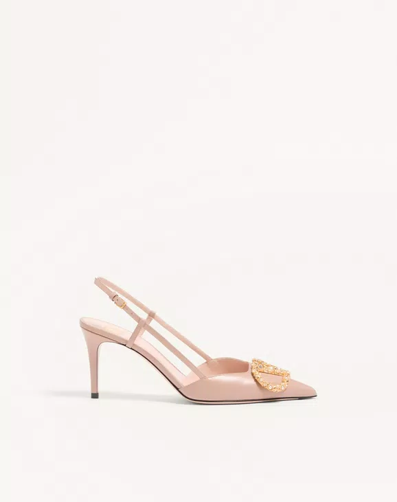 Valentino Vlogo Signature Slingback Calfskin Pump With Jewel Logo 80Mm - Image 1
